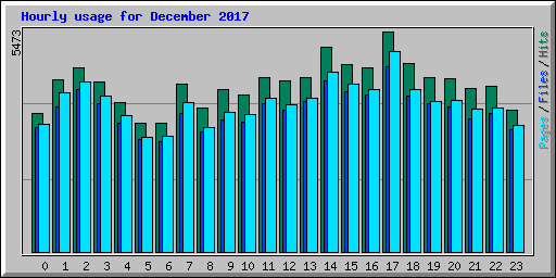 Hourly usage for December 2017